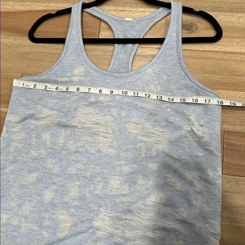 ALO Yoga Light Blue distressed racer back Tank Top 2 for $20 - Picture 6 of 7